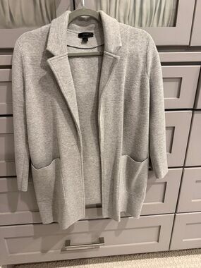 J Crew Light Gray Open-Front Women's Sweater Cardigan